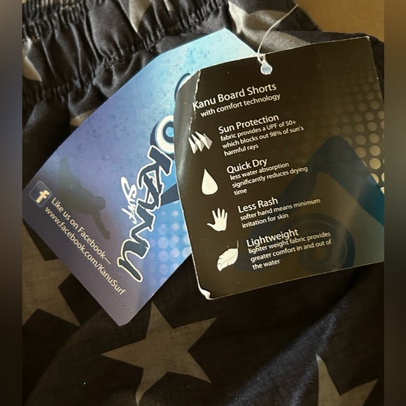 Kanu Surf Swim Shorts Black American Flag Design Lightweight Quick Dry 5X New - Picture 4 of 10